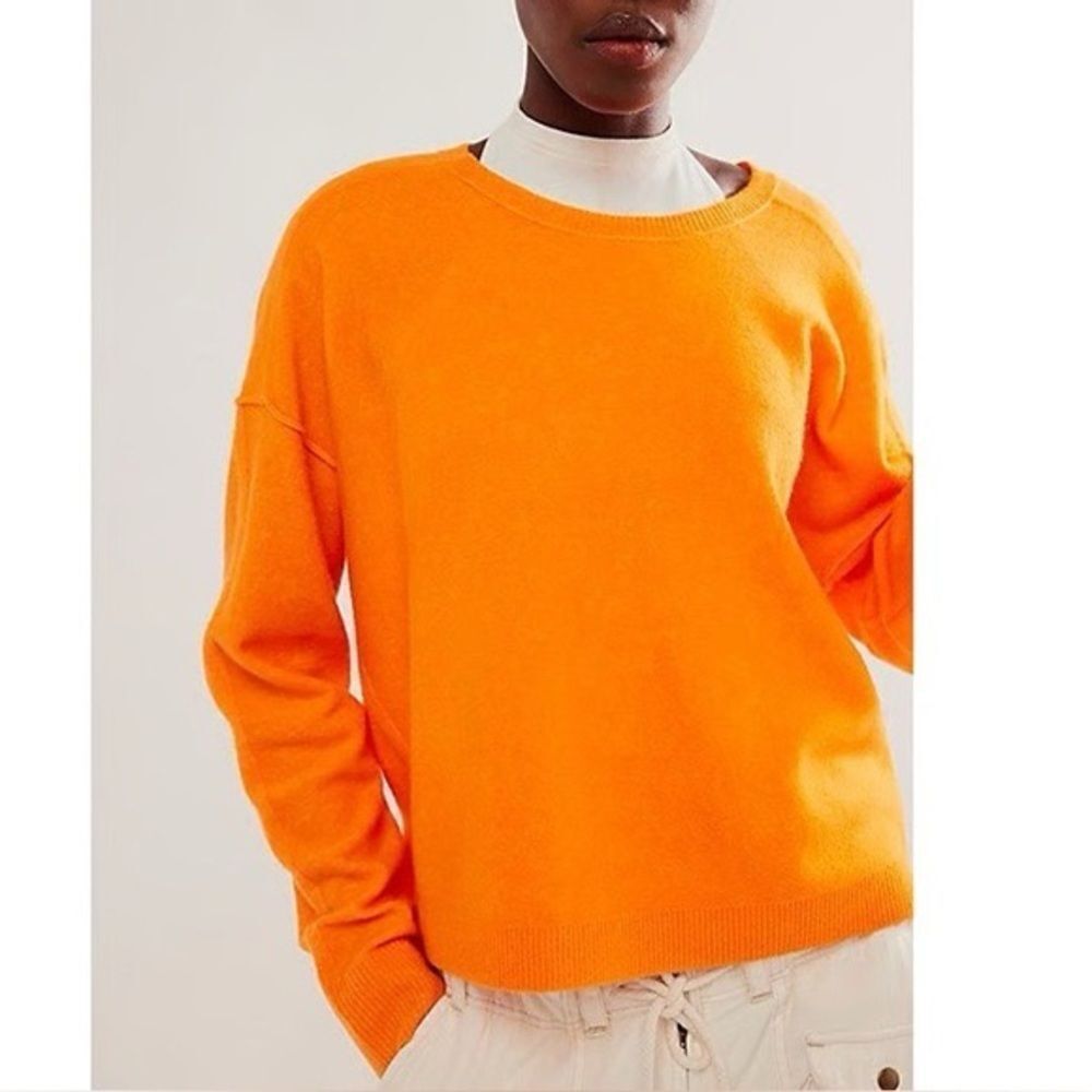 Free People Luna Pullover Marigold Yellow Orange Sweater